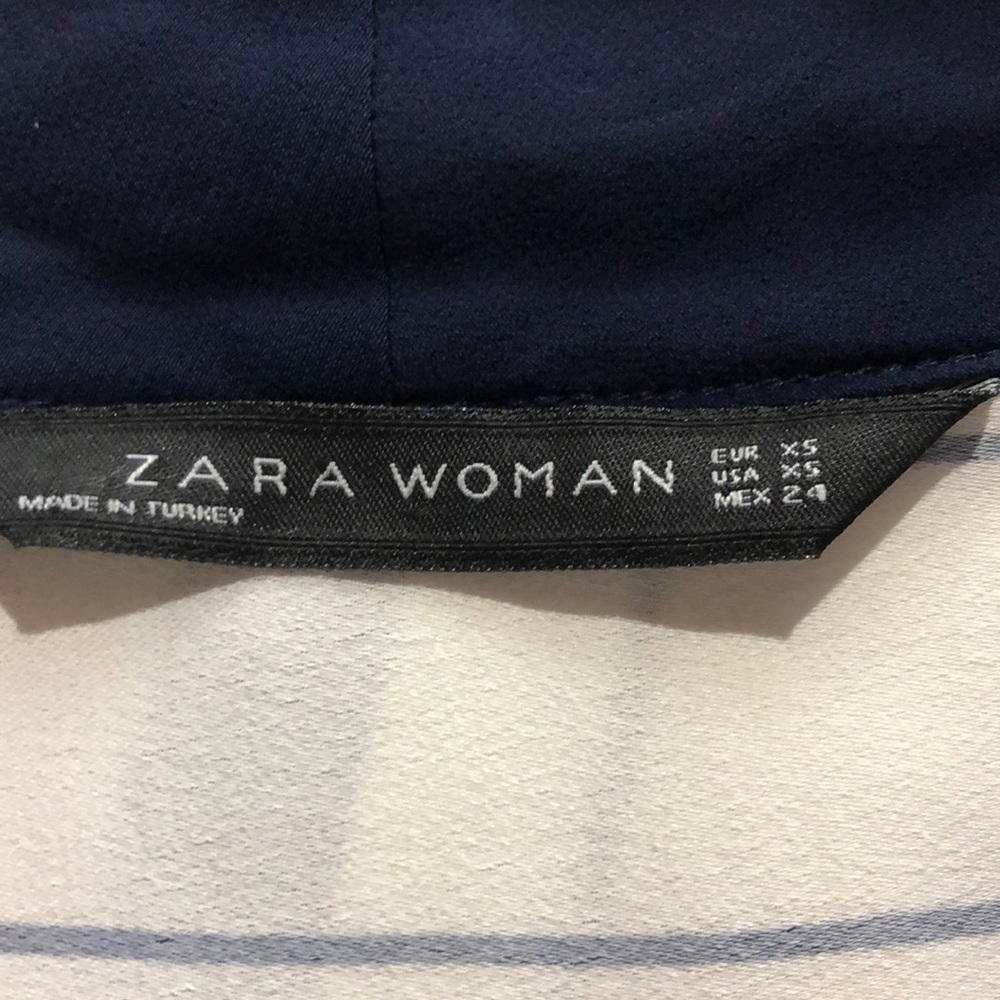 Zara white and navy stripe tunic size xs - Picture 5 of 6
